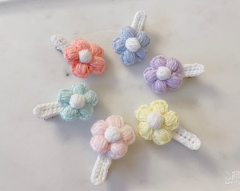 Macarons Color Palette Puff Flower Hair Clips