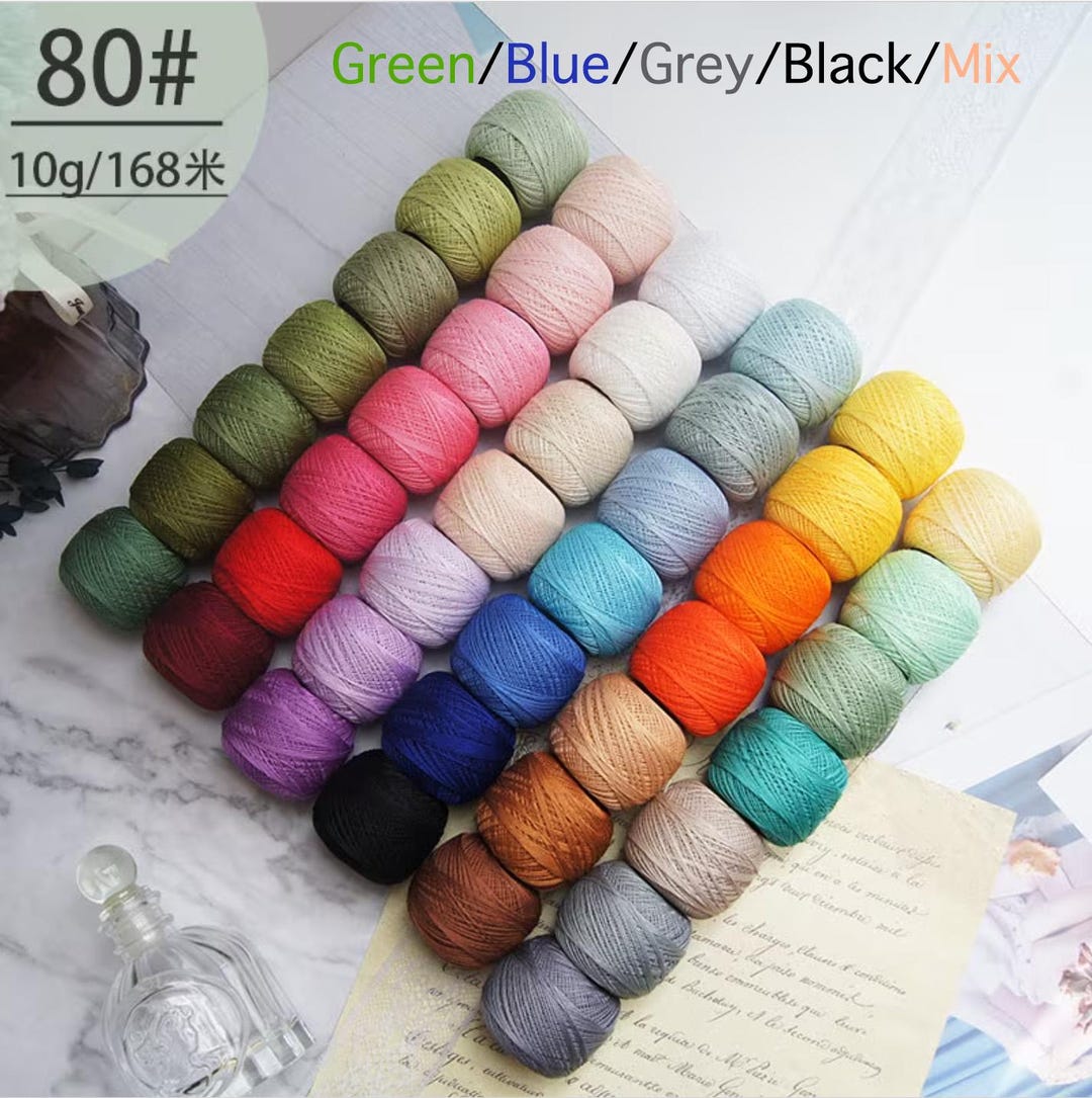 MKC Size 80 Cotton Crochet, Tatting, Knitting Thread Lace Balls, Fine ...