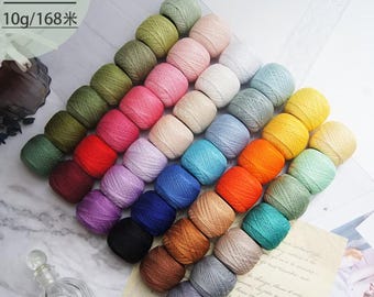 MKC Größe 80 Baumwolle gehäkelt, Schiffchenspitze, Garn gehäkelt, geklöppelt, fein, 10g, 168 m, grün/blau/grau/Mix Farben