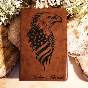 Personalize Family Bible Family Name Leather ESV Gift Wedding Anniversary Gift Personalized Gift Custom Graduation Gift American Flag Murica