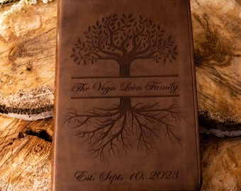 Personalize Family Bible Family Name Leather ESV Gift Wedding Anniversary Gift Personalized Baptism Gift Custom Graduation Gift