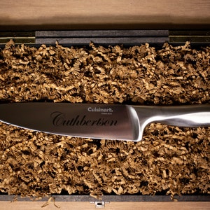 Personalized Stainless Steel Chef Knife, Family Knife, Housewarming Gift, Chef Gift, Custom Wedding Gift, Engraved Knife, Shadow Box