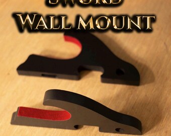 Sword Wall Mount Display Rack, Katana Wall Holder, Samurai Sword Hanger, Medieval Sword Display, Weapon Wall Mount, Gift for Him