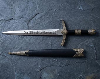 Personalized Medieval Dagger, Custom Dagger, Laser Engraved Medieval Dagger, Gift for Him, Gift for Husband, Gift for Boyfriend