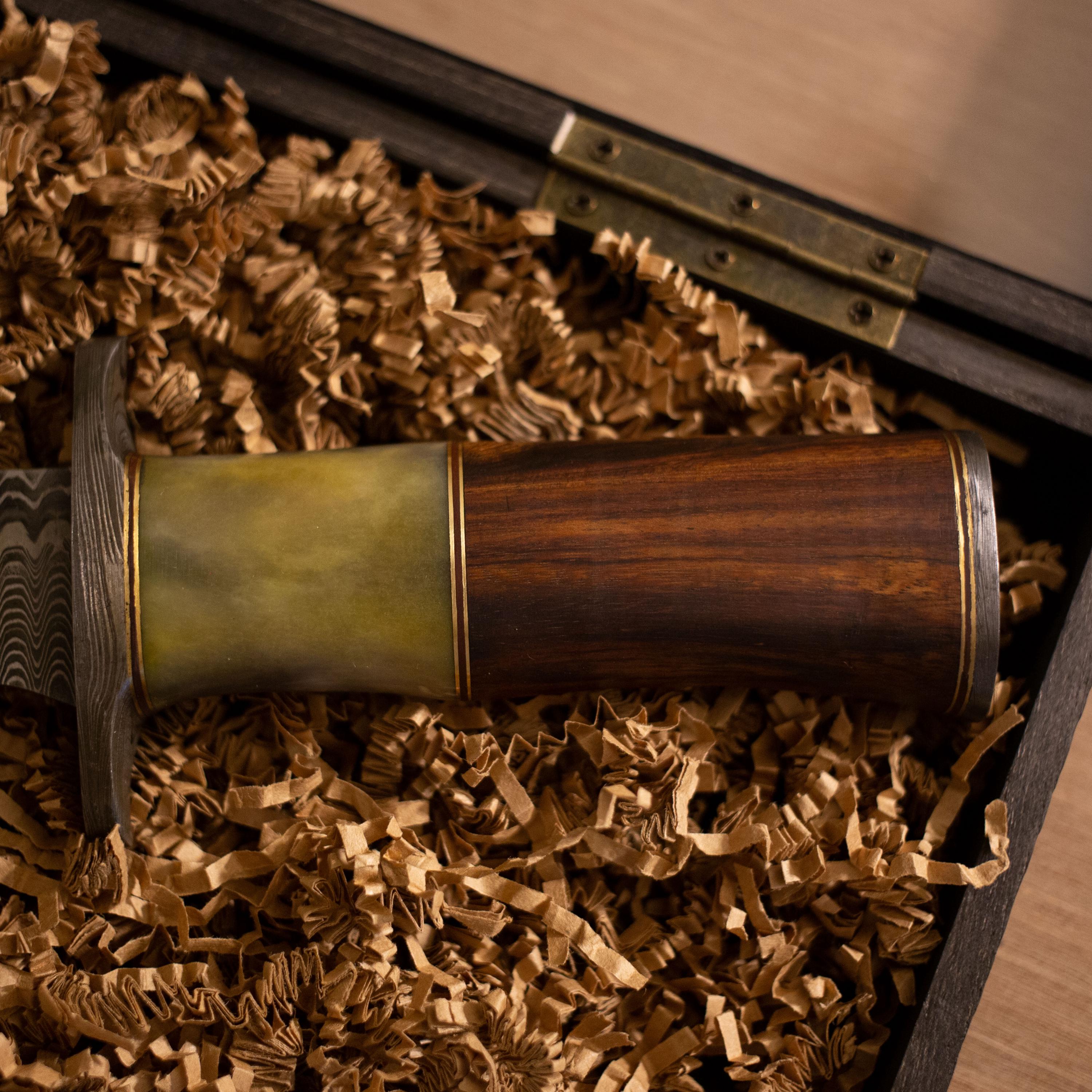Hunting Knife Handmade Engraved Damascus with Bone Wood Handle Gift for Father Wedding Bowie Knife Birthday Anniversary Gift Camping Knife