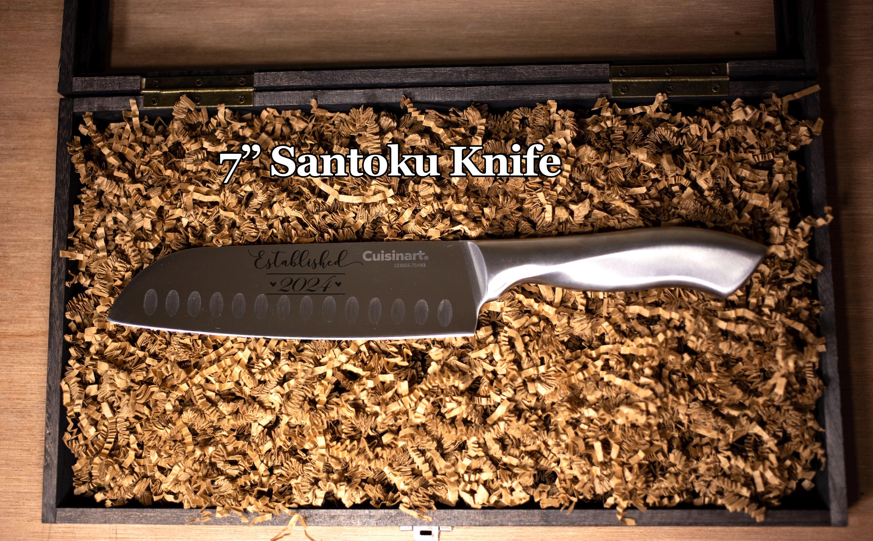 Custom Graphic Stainless Steel Chef Knife, Family Knife, Business Card, Chef Gift, Custom Wedding Gift, Engraved Knife, Shadow Box