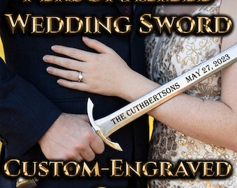 Father of the Bride Gift, Personalized Wedding Sword, Custom Engraved Medieval Sword, Groomsmen Gift, Anniversary Gift for Him, Unique