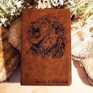 Personalize Family Bible Family Name Leather ESV Gift Wedding Anniversary Gift Personalized Gift Custom Graduation Gift Lion Roaring