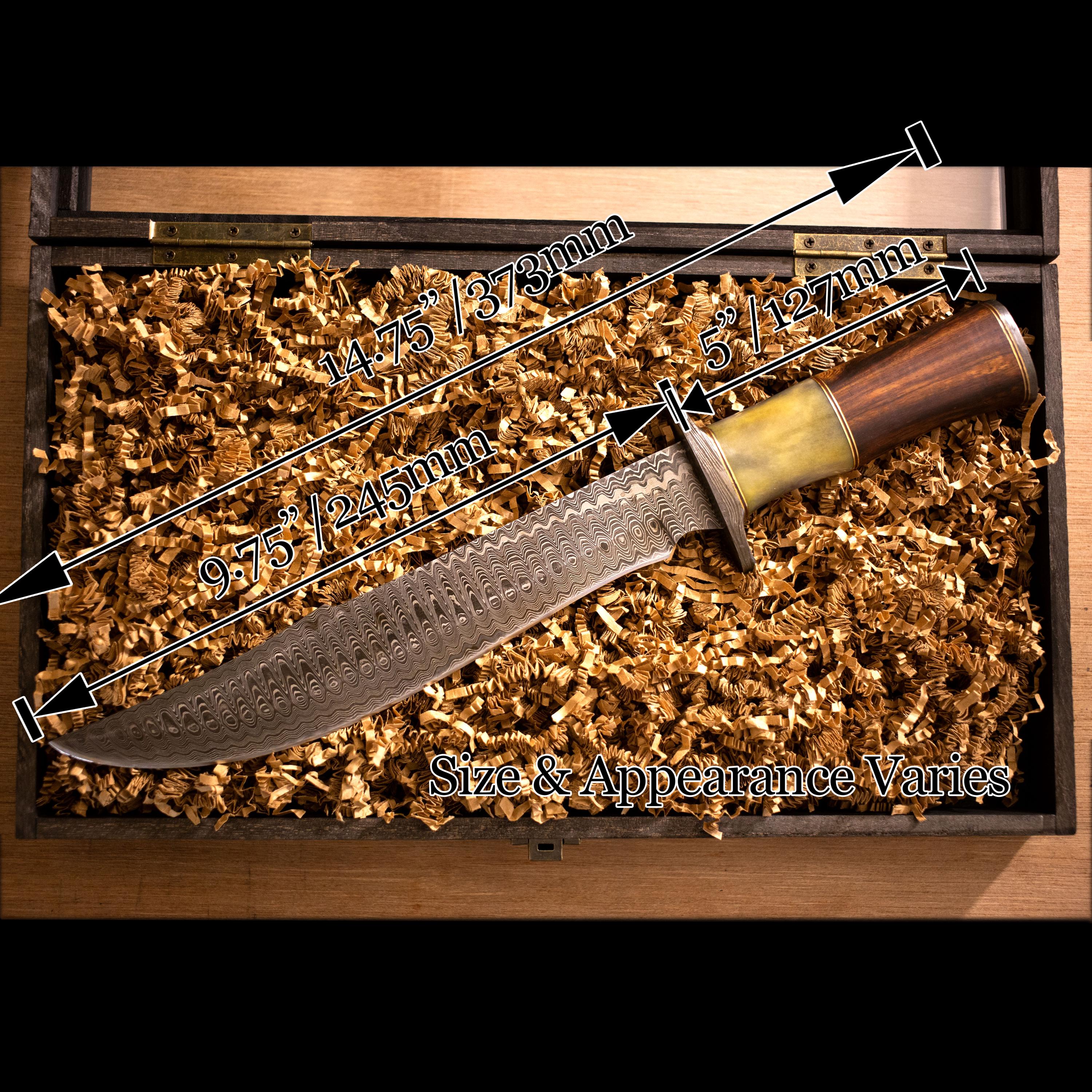 Hunting Knife Handmade Engraved Damascus with Bone Wood Handle Gift for Father Wedding Bowie Knife Birthday Anniversary Gift Camping Knife