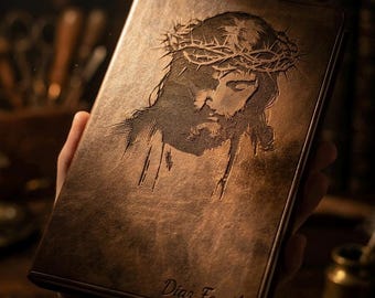 Personalize Family Bible Family Name Leather ESV Gift Wedding Anniversary Gift Personalized Custom Graduation Christ Jesus Crown of Thorns