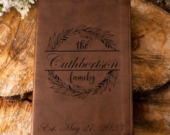 Personalize Family Bible Family Name Leather ESV Gift Wedding Anniversary Gift Personalized Baptism Gift Custom Graduation Gift