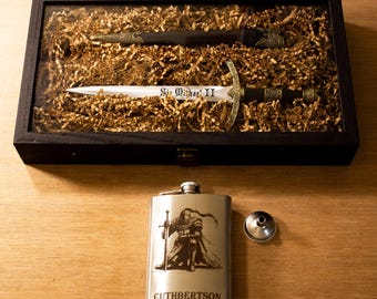 Personalized Medieval Dagger, Custom Dagger, Laser Engraved Medieval Dagger, Gift for Him, Gift for Husband, Gift for Boyfriend
