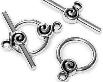 Twisted Toggle Jewelry clasps Silver Necklace Toggle Clasp for Jewelry ...