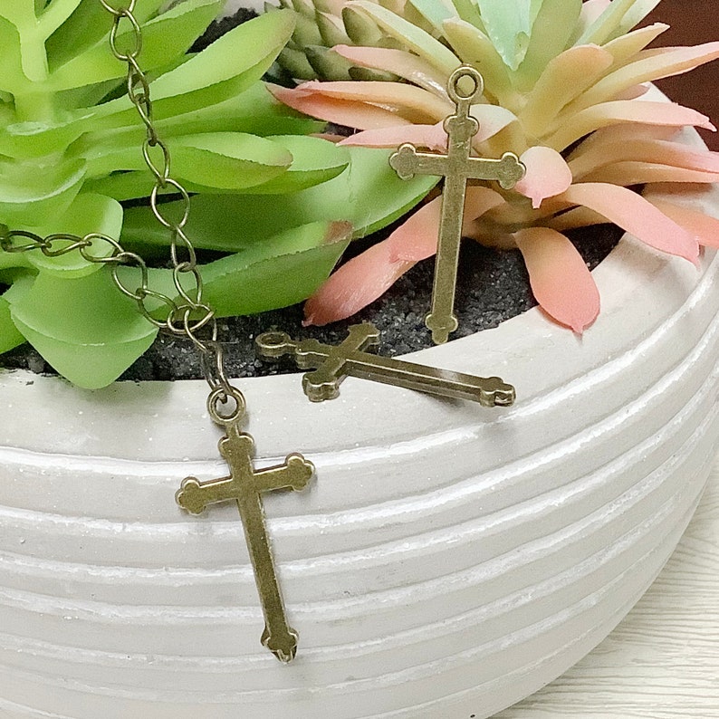 Silver Small Crosses Mini Cross Charms Beads Cross Pendants for Jewelry