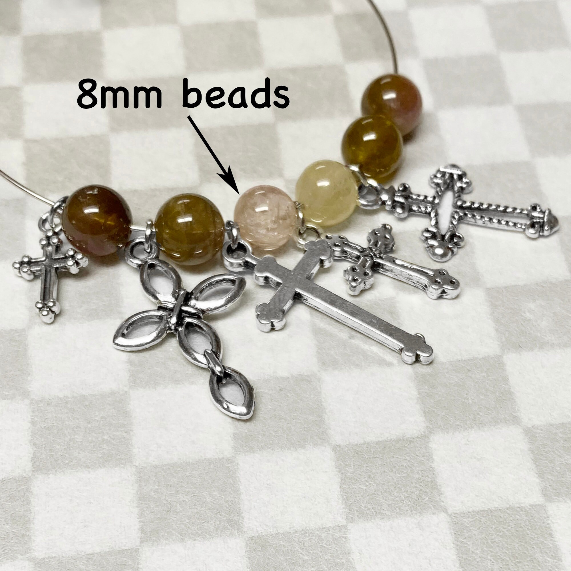 Silver Small Crosses Mini Cross Charms Cross Beads for Bracelets Craft