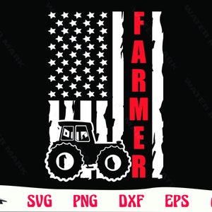 Farmer Tractor svg - cool american flag tractor farmer tracktor svg instant digital download