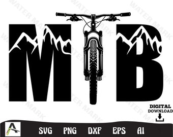 Mountainbike-SVG: MTB-kunst, wielerclipart (digitale download)