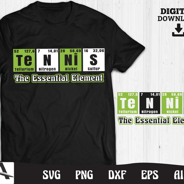 Tennis svg file - tennis the essential element cut file clipart digital download