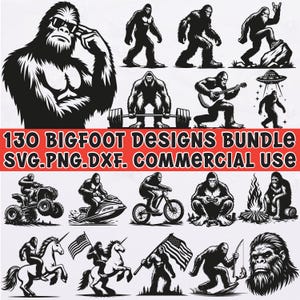 Bigfoot Sasquatch SVG PNG DXF Bundle for Cricut and Silhouette | Funny Bigfoot Clipart Designs for Shirts Mugs Stickers Signs
