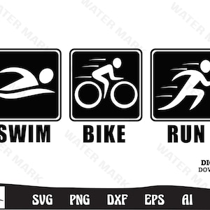 Triathlon svg - swim bike run triathlon art triathlete cut file instant digital download