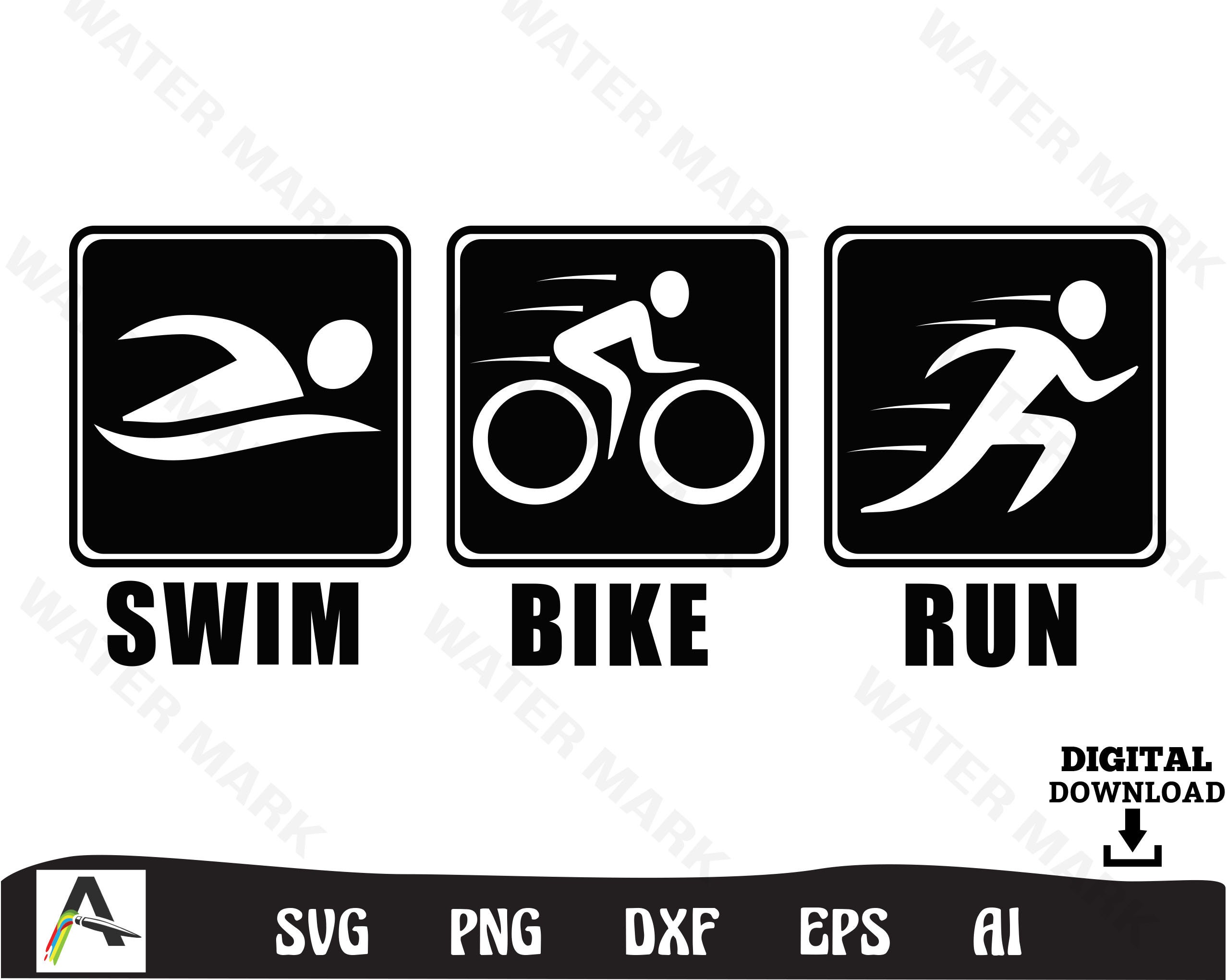 Triathlon Svg Swim Bike Run Triathlon Art Triathlete Cut File