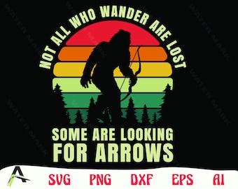 Archery svg file - funny bigfoot archery cut file clipart instant digital download