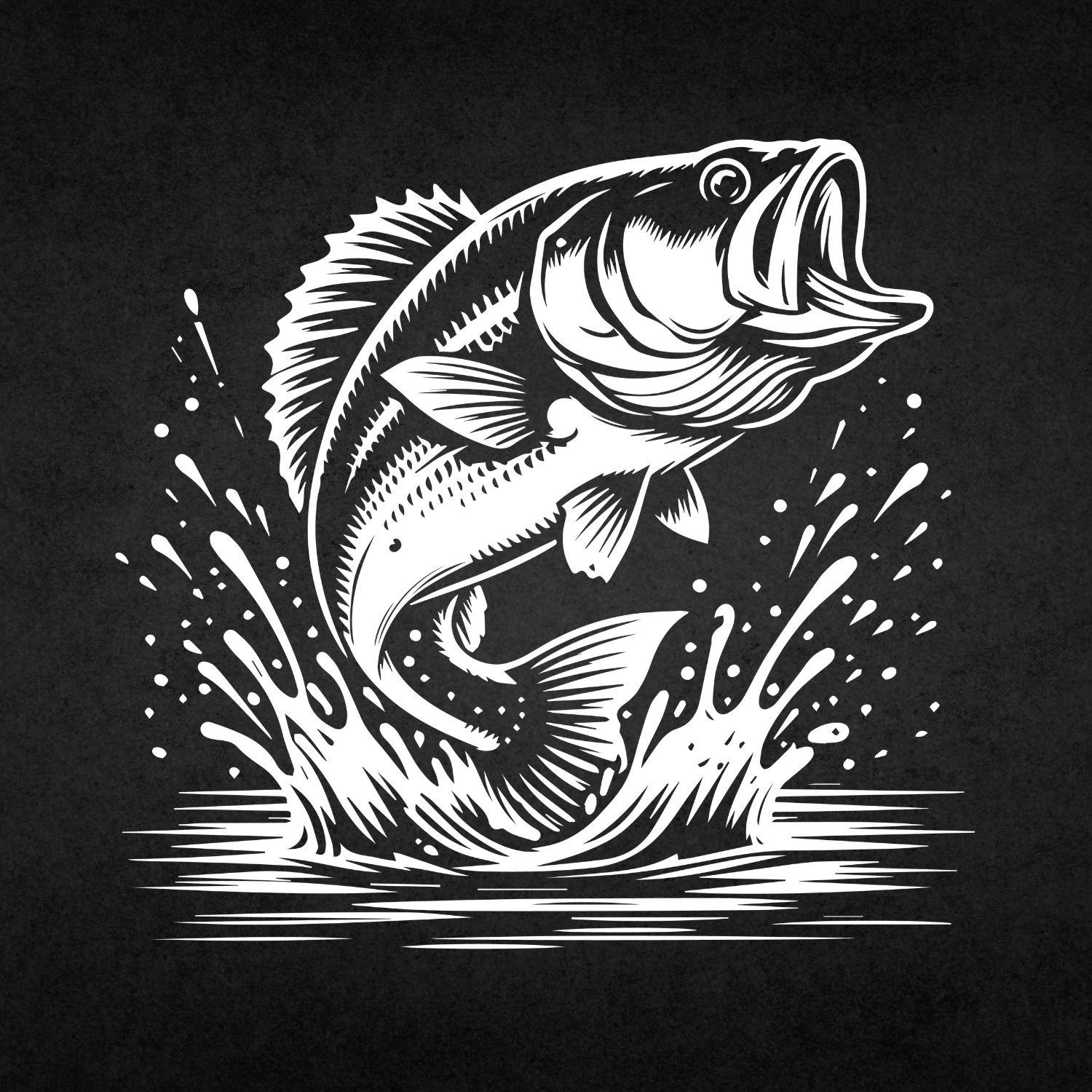 Bass Fishing Svg - Bass Fish Jumping Out of the Water Png, Eps