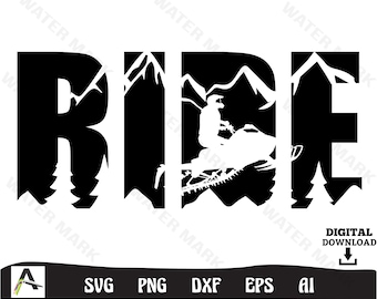 Snowmobile svg - cool snowmobile ride silhouette cut file clipart instant  digital download