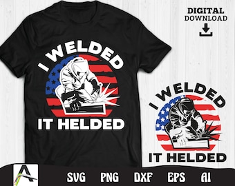 Welding SVG: Patriotic Welder, US Flag (Digital Download)