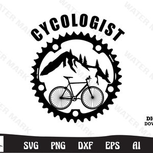 Mountain Biking SVG et Cut Files for Crafters - Cycologist Cycling svg, Bicycle Ride mountain bike silhouette pour cricut
