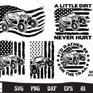 UTV svg - cool utv american flag bundle cut file instant digital download