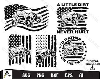 UTV svg - cool utv american flag bundle cut file instant digital download