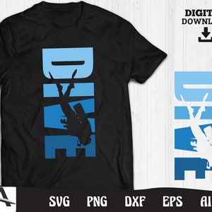 Scuba diving svg - cool dive silhouette art cut file art instant digital download