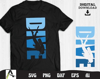 Scuba Diving Silhouette Art: Cut File (Digital Download)