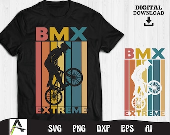 Retro BMX-fiets SVG: extreme stijl gesneden bestand (digitale download)
