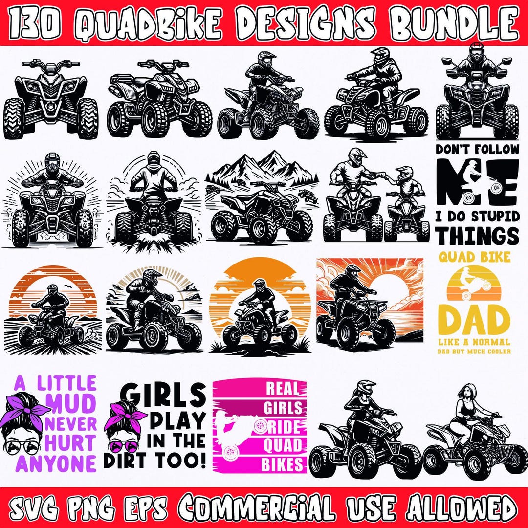 Quadbike Designs Bundle - Svg Png Eps Files for Cricut & Silhouette ...