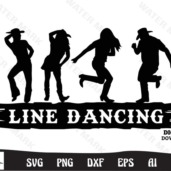 Linedance svg - coole Linedance Silhouette Kunst geschnitten Datei sofortiger digitaler Download