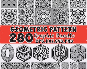 Geometric Pattern SVG Bundle: Mandala Art, Laser Cut Designs (280 Pieces)