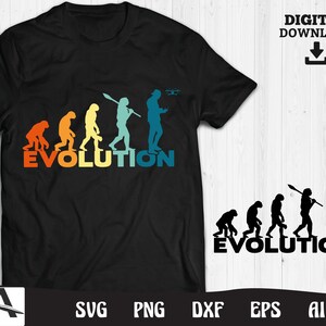 May include: Black t-shirt with a graphic of the evolution of man, ending with a man holding a drone. The text "EVOLUTION" is below the graphic.