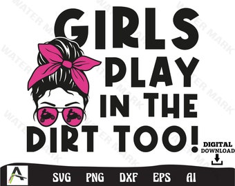 女子向け ATV クワッドバイク SVG: ダート遊びデザイン (デジタルダウンロード)