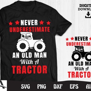 Farmer Tractor SVG: Old Man Clipart, Commercial Use (Digital Download)