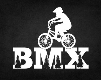BMX rider silhouet SVG mountainbike clipart BMX fiets Cricut ontwerp | Extreme sportvector | Sticker fietsshirt | BmxTrail-gesneden bestand