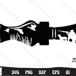 duck hunting svg file - duck hunting whistle silhouette cut file instant digital dowload