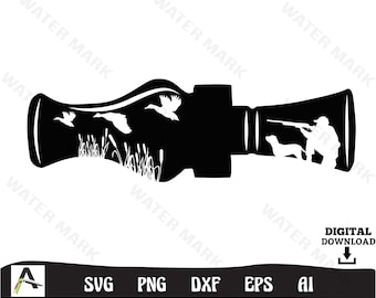 duck hunting svg file - duck hunting whistle silhouette cut file instant digital dowload