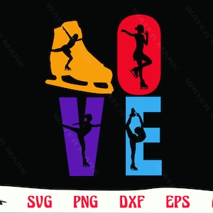 Ice skating svg file - cool love art for cricut  cut file ice skating svg sports art digital download