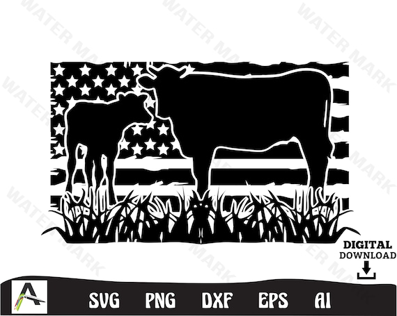 Cow Farm Svg Cow Farm Us Flag Farmer Svg Cute Cow Svg Png - Etsy New