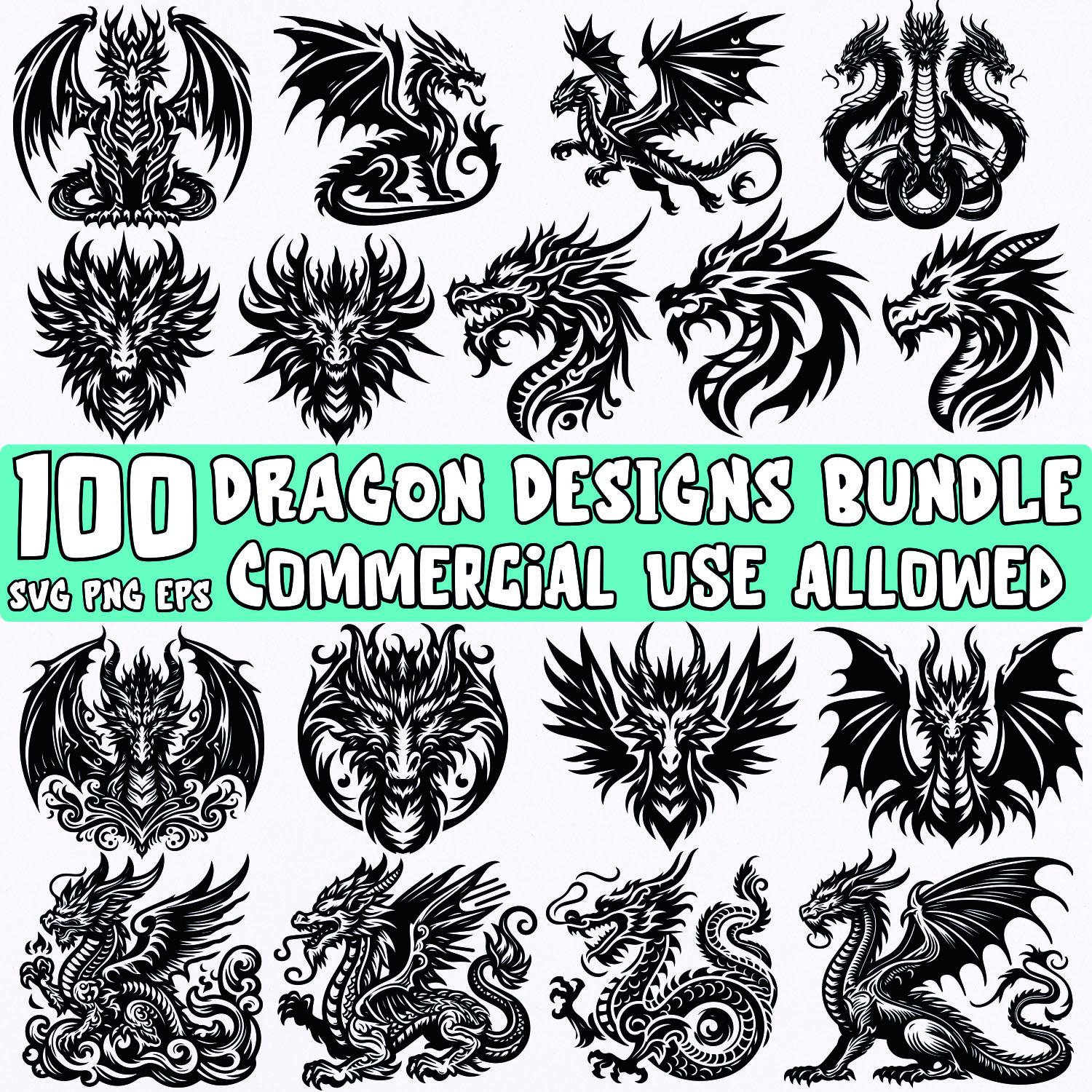 Drache SVG-Bundle: Tribal Tattoo Designs, Clipart (kommerzielle Nutzung) -  Etsy Schweiz, image size:1500x1500