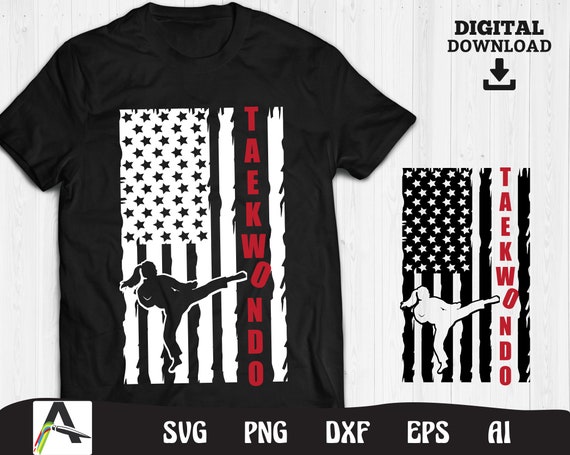Taekwondo Belts Silhouette T-Shirt Sport Distressed Tee Taekwondo Belts Silhouette T-Shirt Sport Distressed Tee