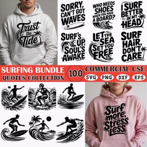Surf Quote SVG Bundle: Retro Beach Designs for T-Shirts (Digital Download)