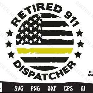 Dispatcher svg - retired 911 dispatcher american flag cut files instant digital download